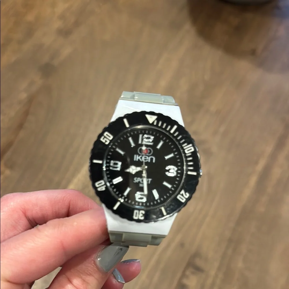 Iken Black and Silver Swatch Watch
